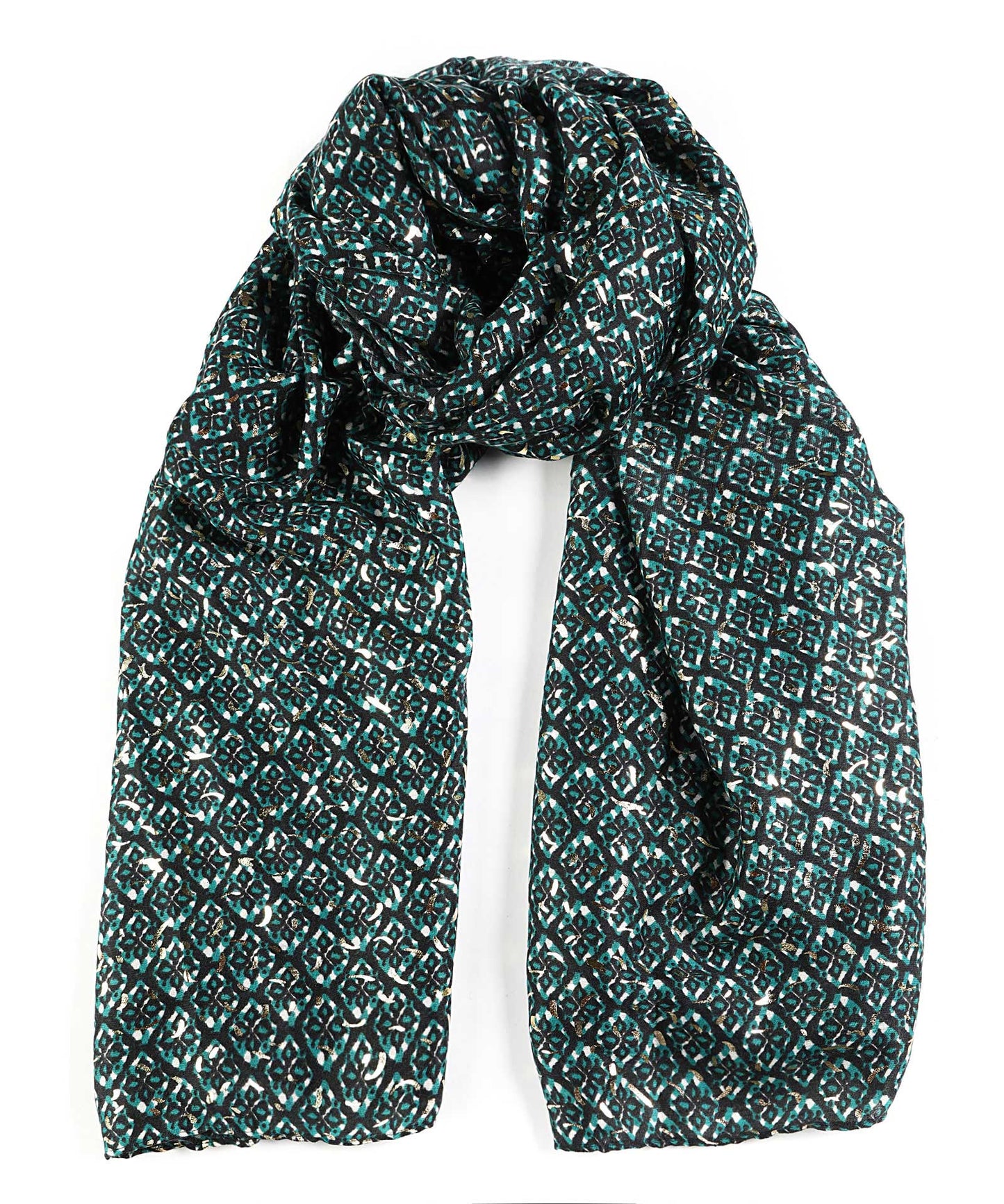 Scarf With Gold Leaves