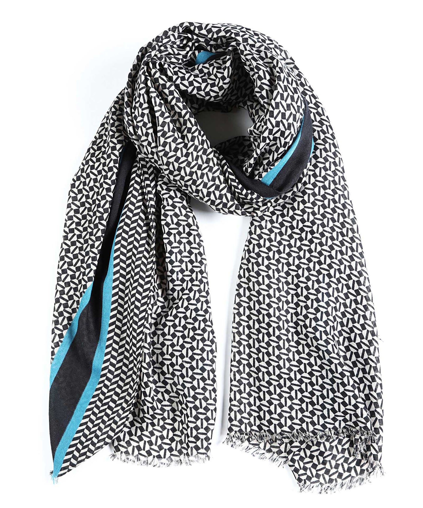 Scarf with Geometric Patterns 26000385-02