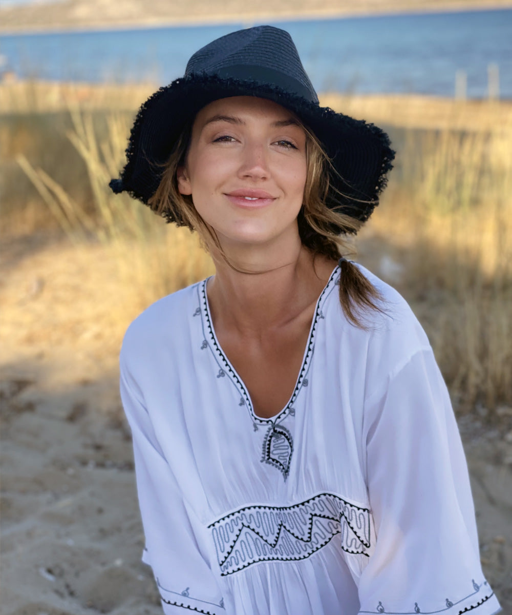 Gray Straw Hat