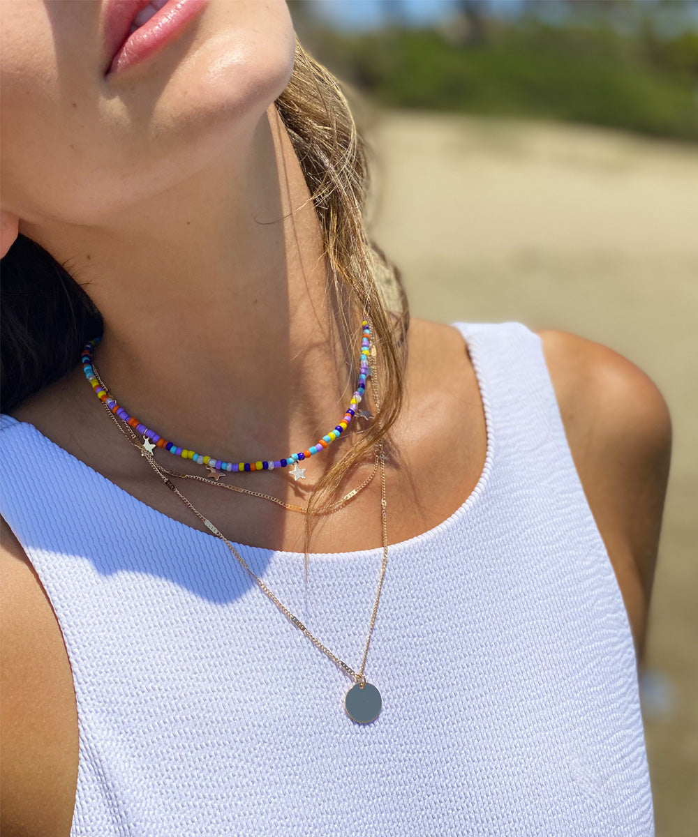 Three Rows Necklace With Star