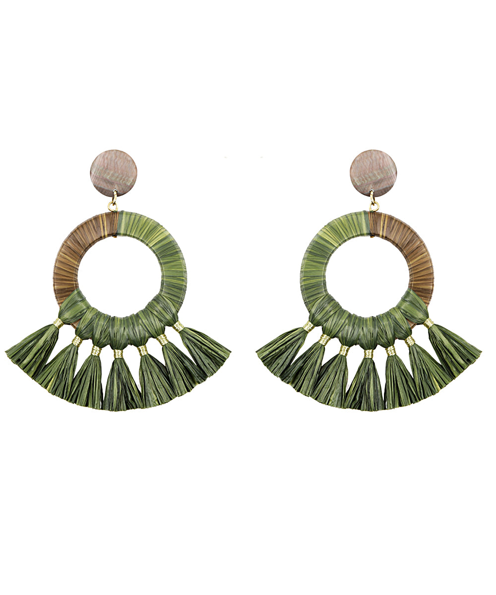 OLIVE EARRINGS - 80000635-21 - KHAKI