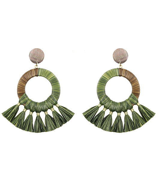 OLIVE EARRINGS - 80000635-21 - KHAKI