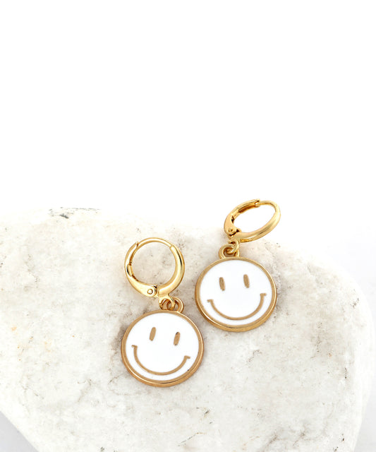 Hara White Earrings