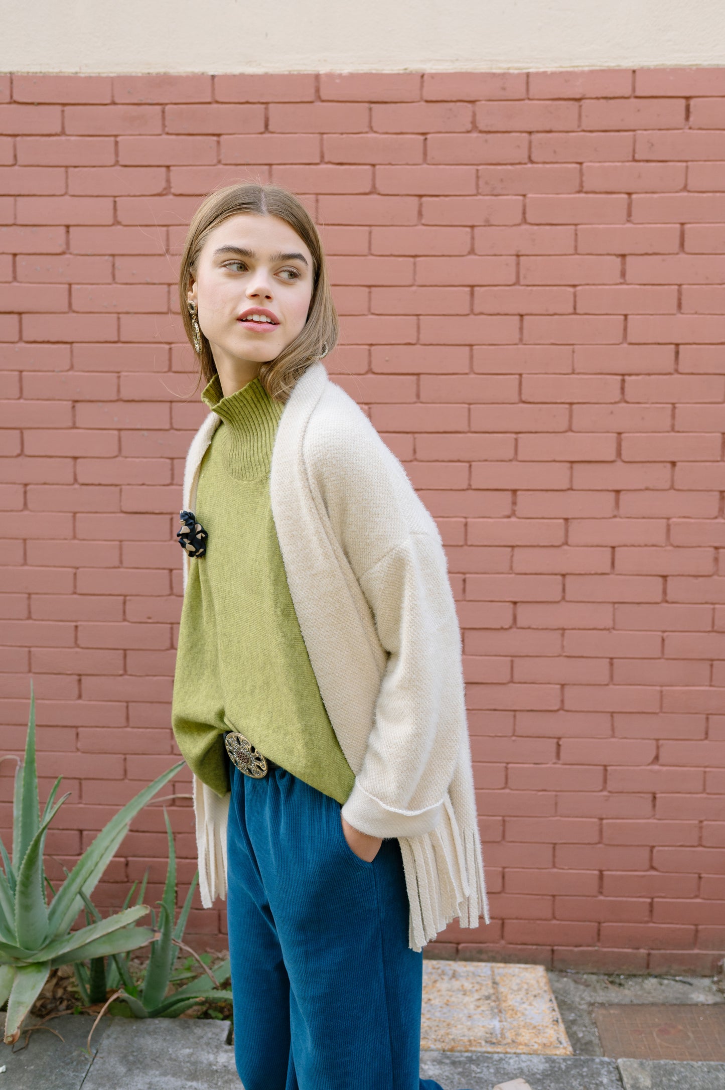 Soft-Τouch Cardigan with Frills