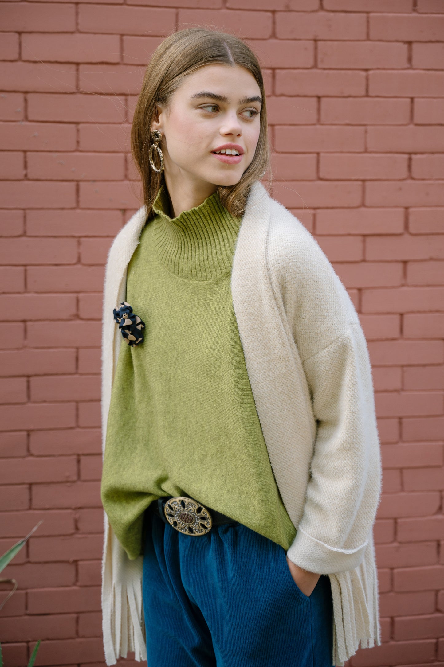 Soft-Τouch Cardigan with Frills