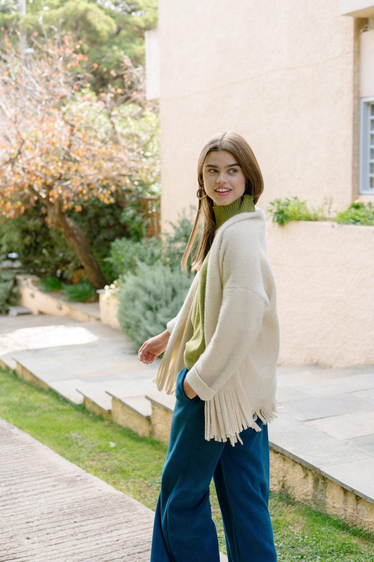 Soft-Τouch Cardigan with Frills