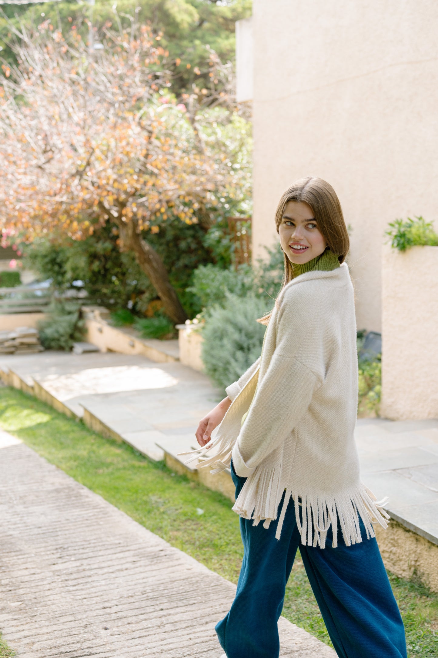 Soft-Τouch Cardigan with Frills