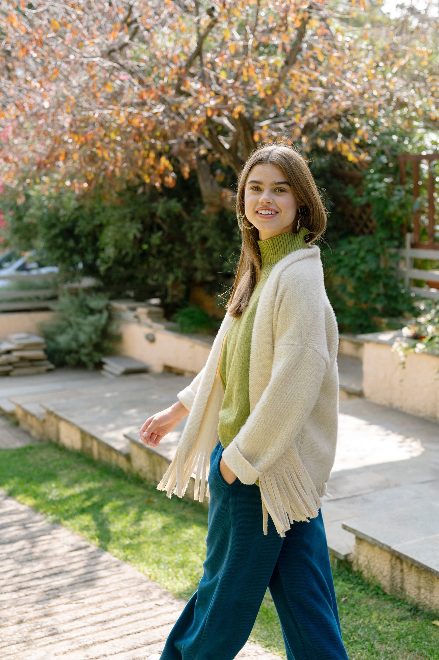 Soft-Τouch Cardigan with Frills