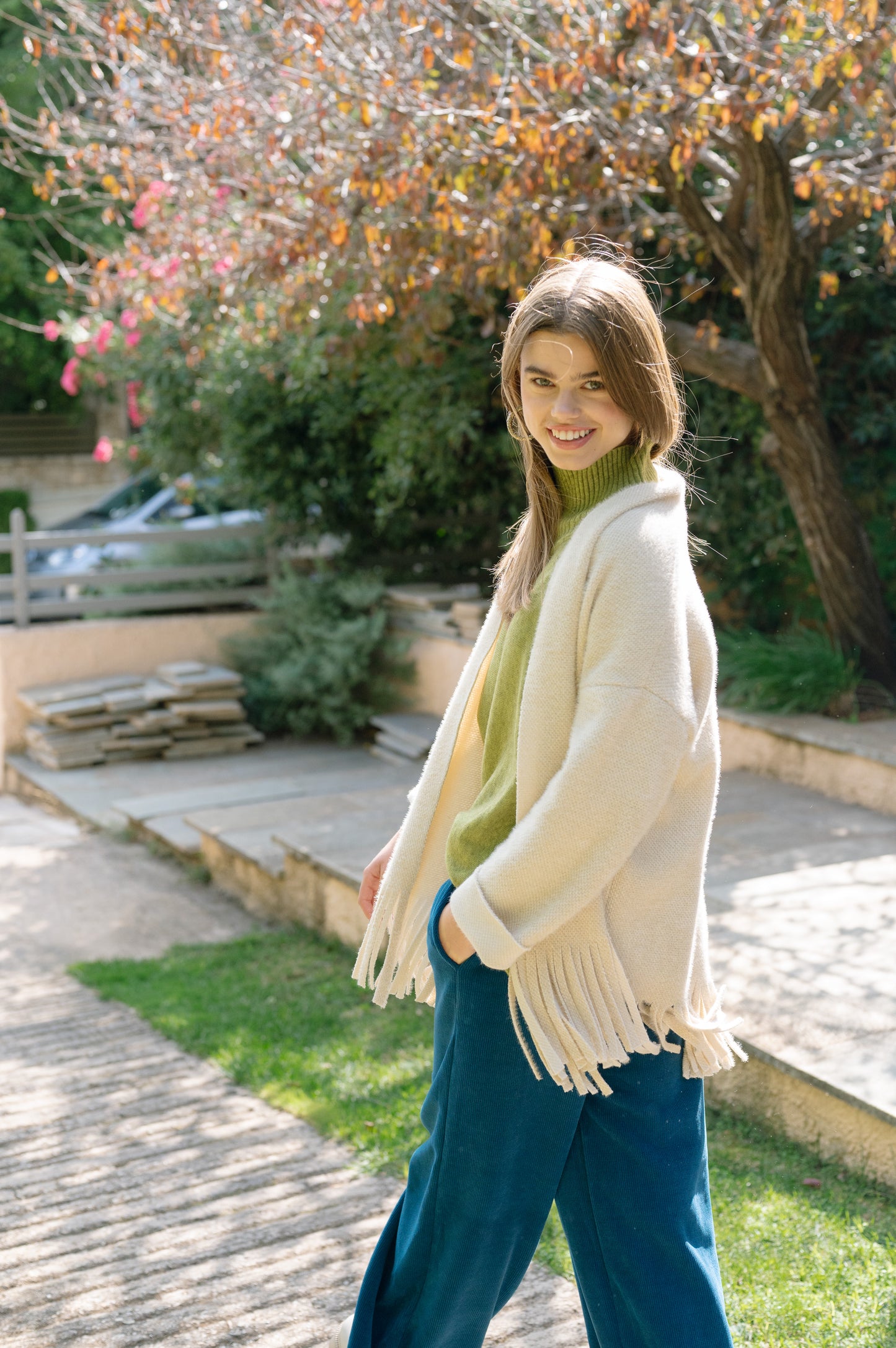 Soft-Τouch Cardigan with Frills