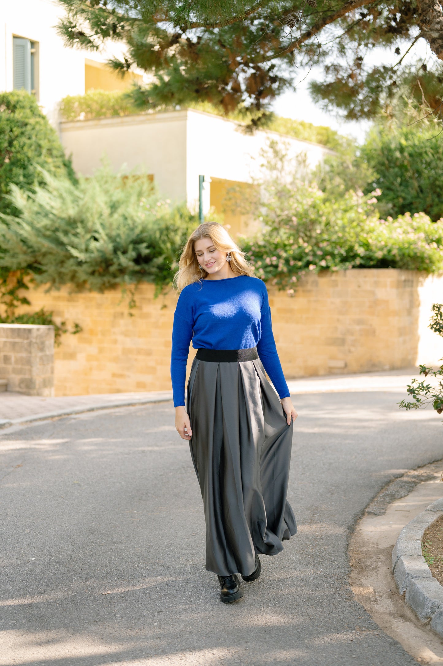 Maxi Skirt with Satin Look 79000018-09
