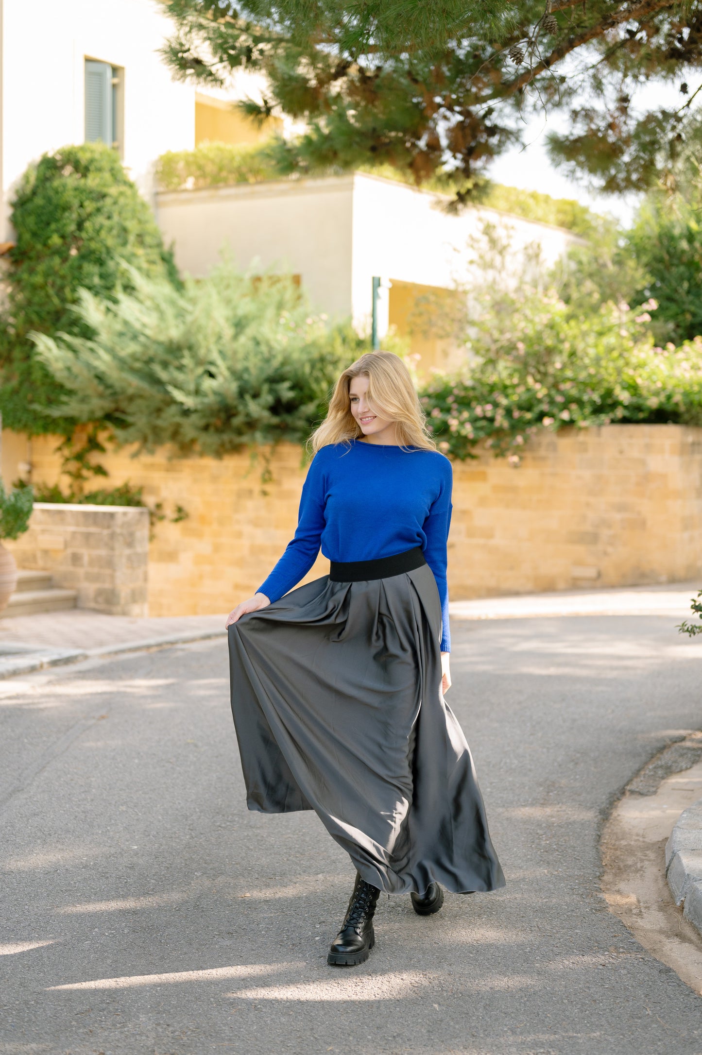 Maxi Skirt with Satin Look 79000018-09
