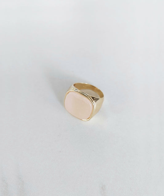 White Ring With Stone