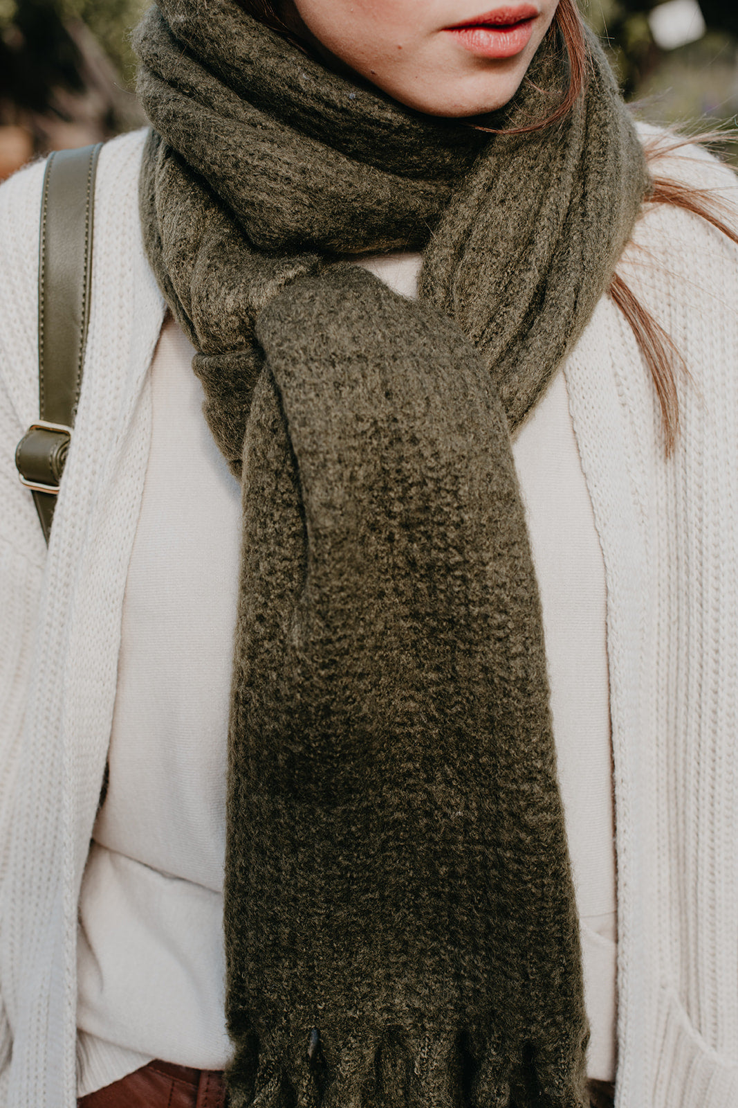 SOFT BLANKET - SCARF - 21000299-21 - KHAKI