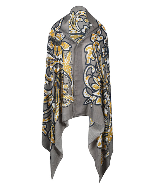 Scarf With Golden Flowers