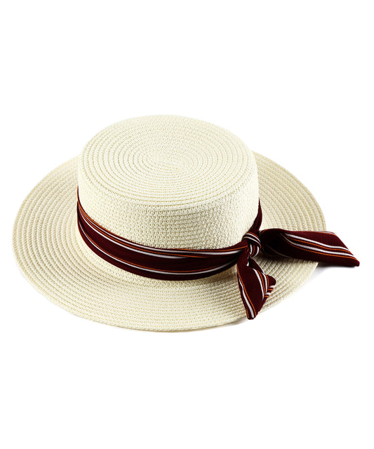 White Straw Hat 38000197-01