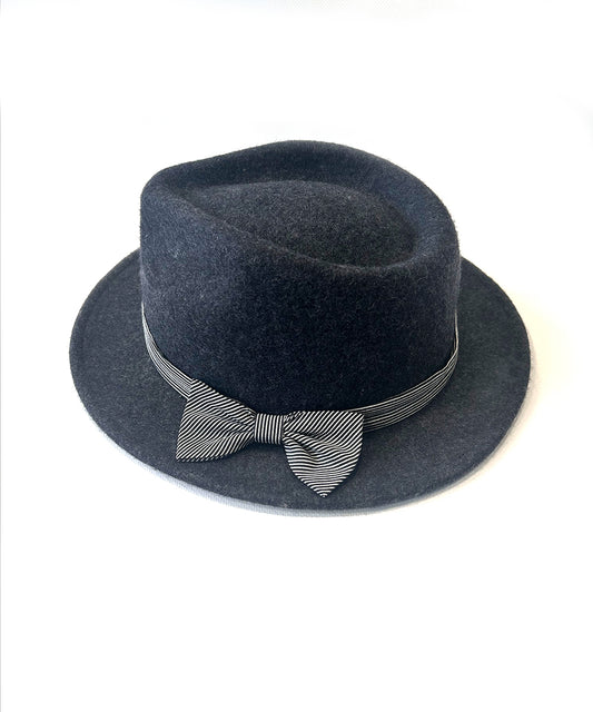 HAT WITH BOW - 38891-09 - CHARCOAL