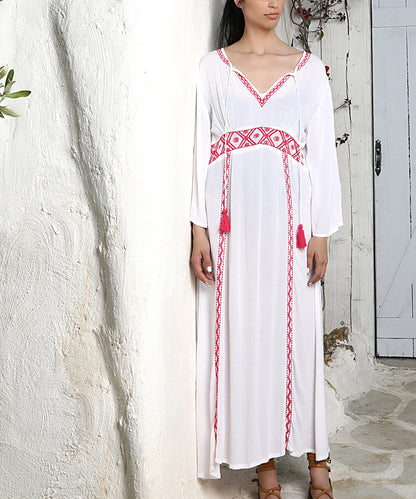 KΑΦΤΑΝΙ ΜΑΚΡΥ EMBROIDERED - 60000645-01 - ΛΕΥΚΟ