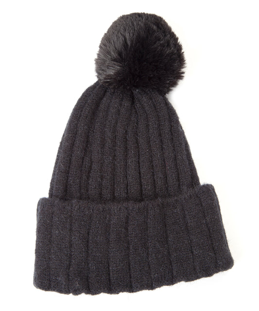 Knitted Cap With Fur 82000067-02