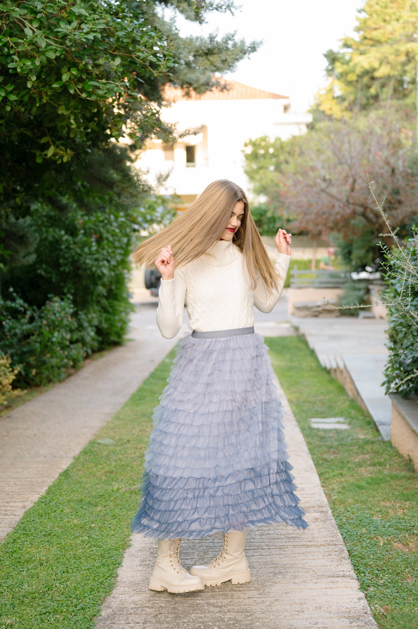 Maxi Skirt With Tulle 