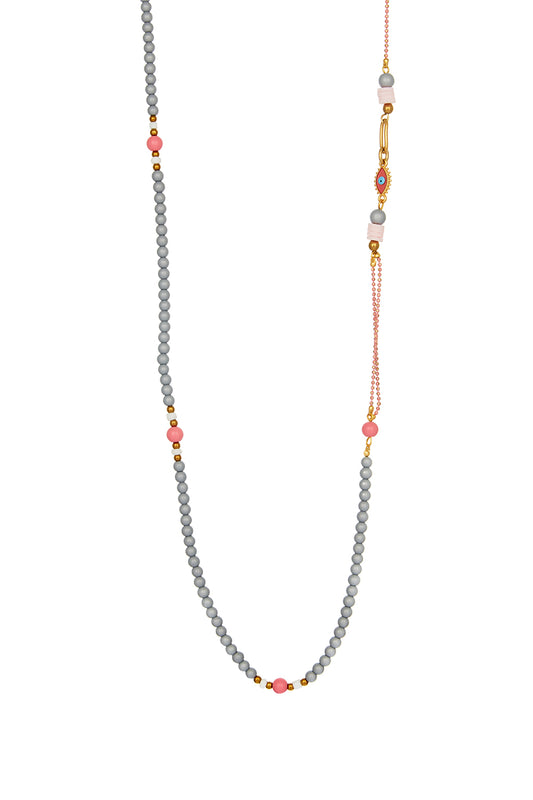 STEEL NECKLACE - 48000837-08 - GRAY