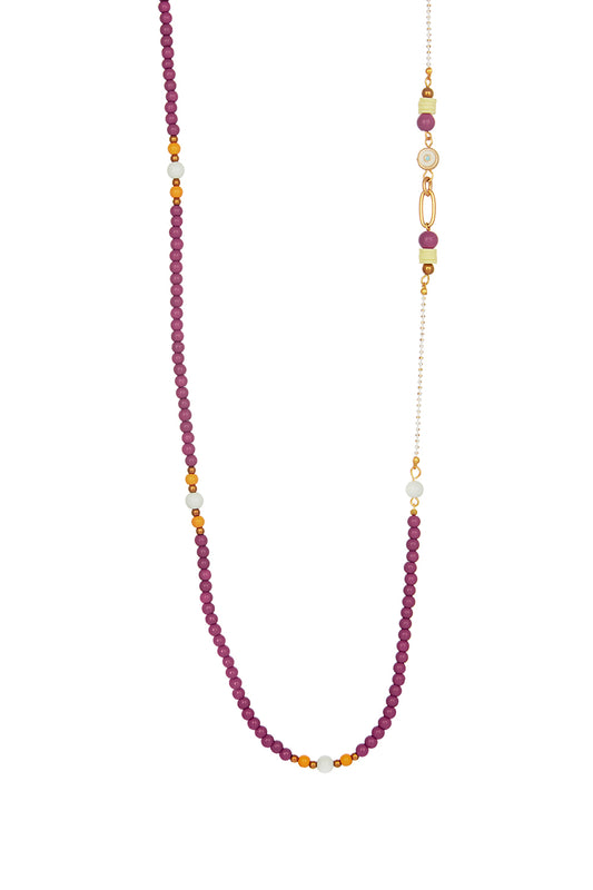 STEEL NECKLACE - 48000837-25 - PURPLE